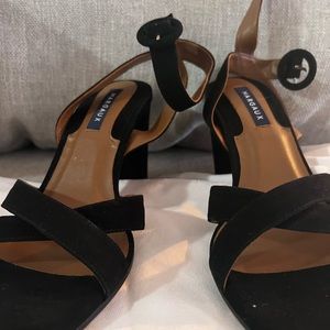 Margaux black suede heeled sandals